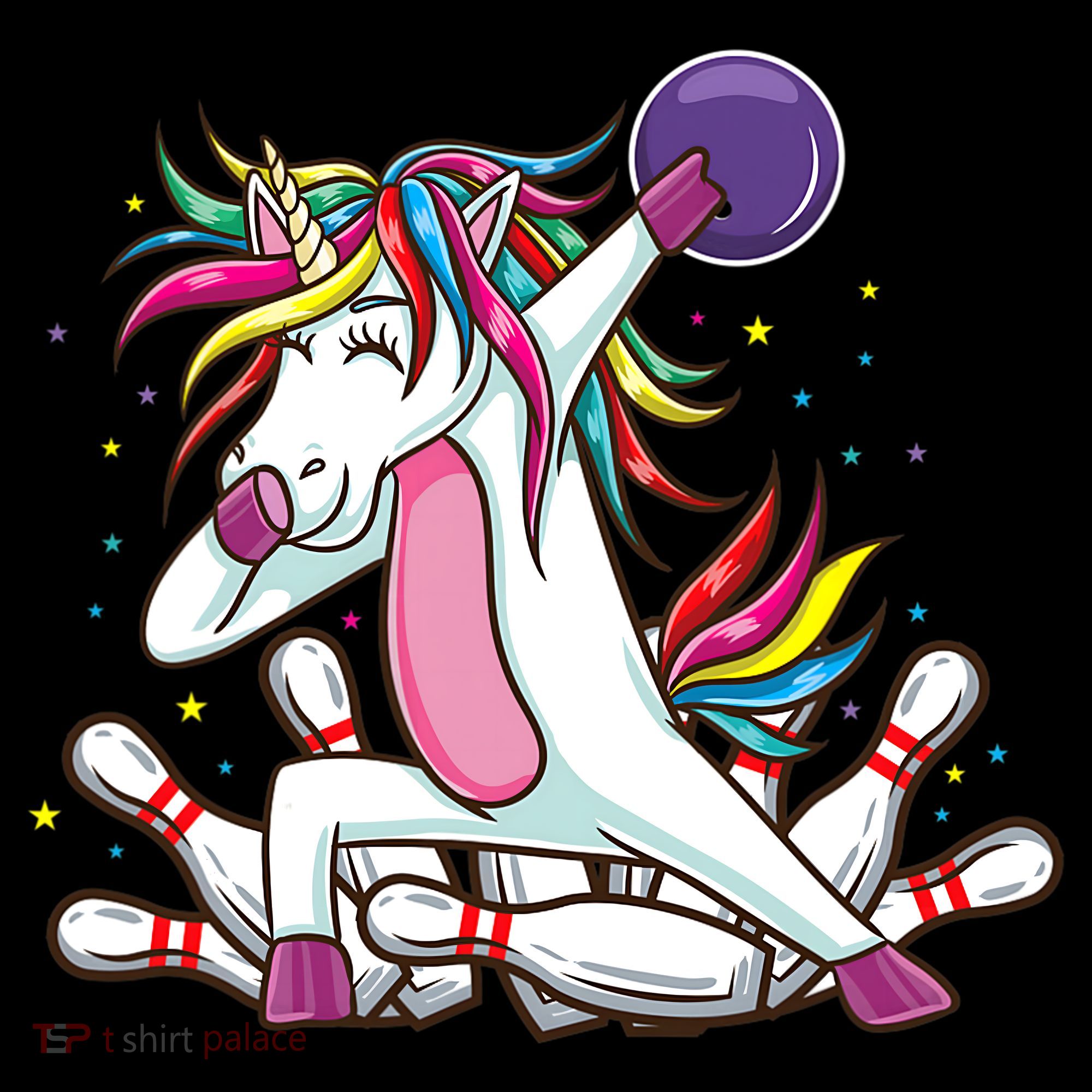 Dabbing Bowling Unicorn for Bowling Team Birthday Apron