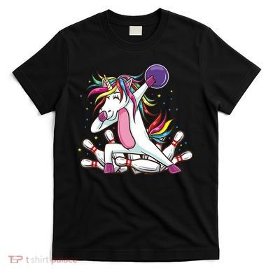 Dabbing Bowling Unicorn for Bowling Team Birthday T-Shirt