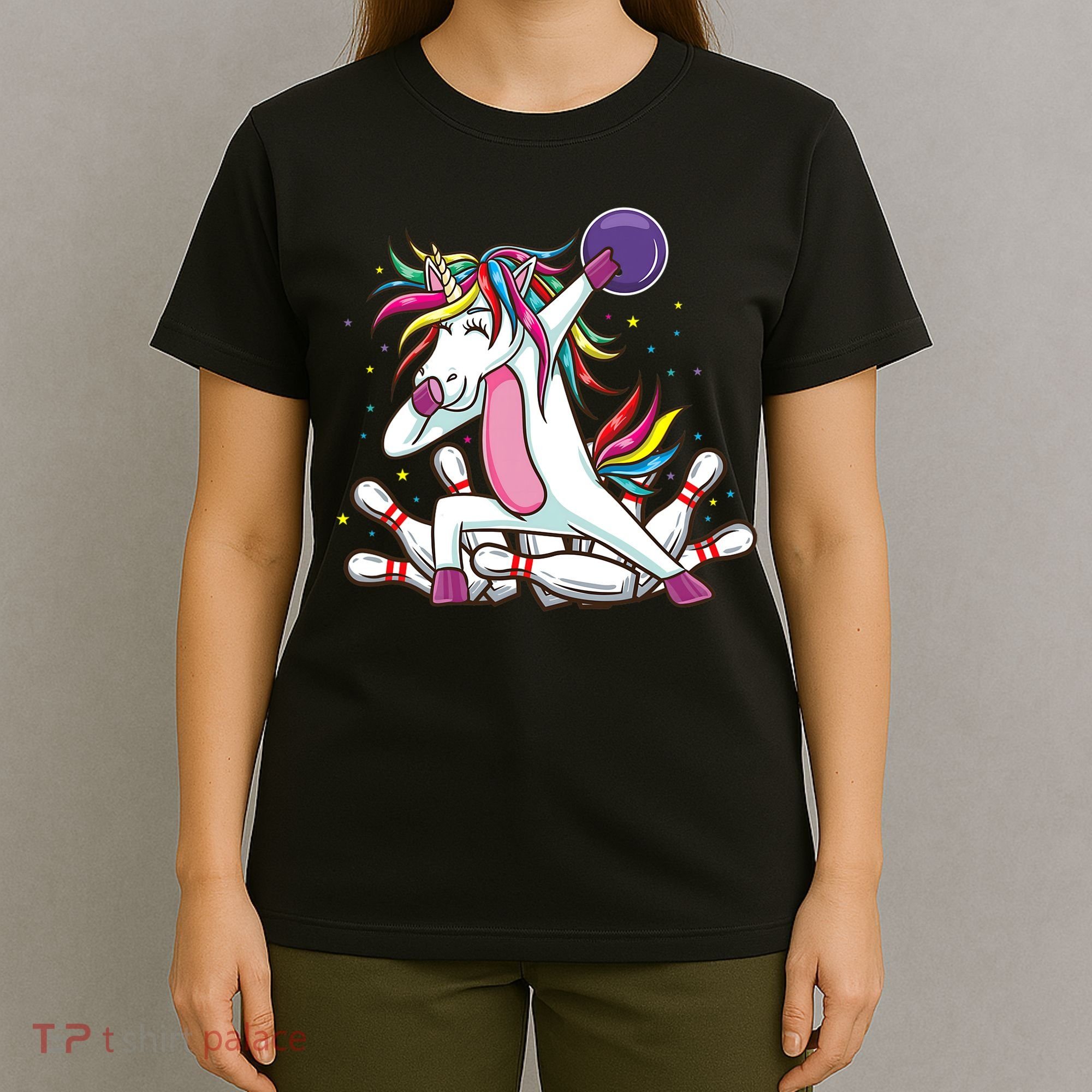 Dabbing Bowling Unicorn for Bowling Team Birthday T-Shirt