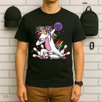 Dabbing Bowling Unicorn for Bowling Team Birthday T-Shirt thumb 6