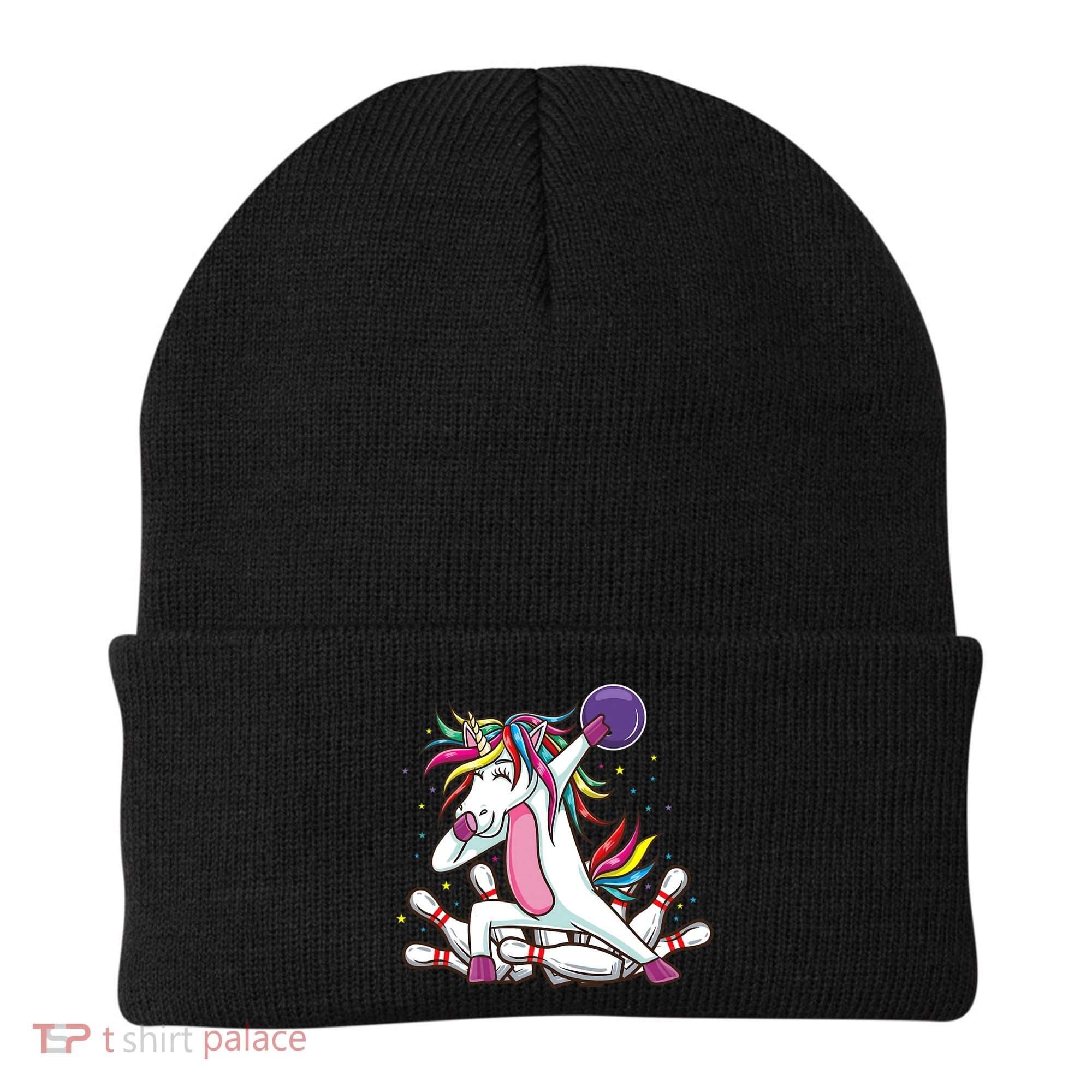 Dabbing Bowling Unicorn for Bowling Team Birthday Beanie