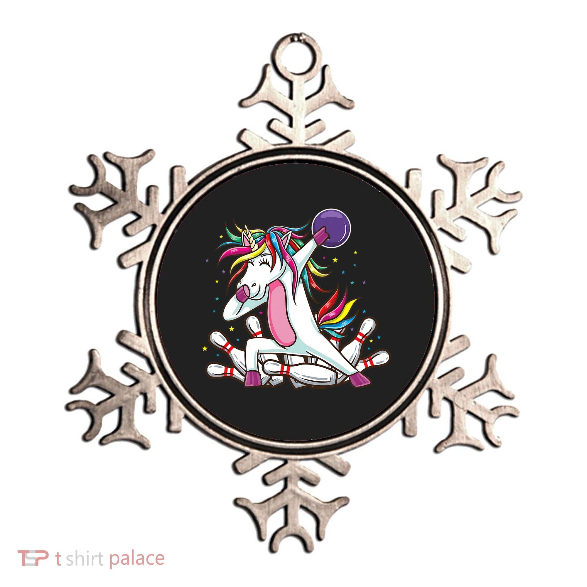 Dabbing Bowling Unicorn for Bowling Team Birthday Ornament