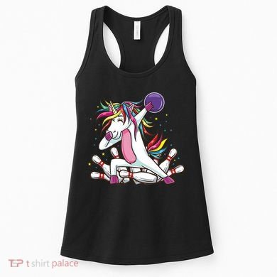 Dabbing Bowling Unicorn for Bowling Team Birthday Women's Tank Top