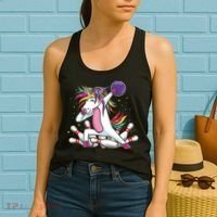 Dabbing Bowling Unicorn for Bowling Team Birthday Women's Tank Top thumb 2