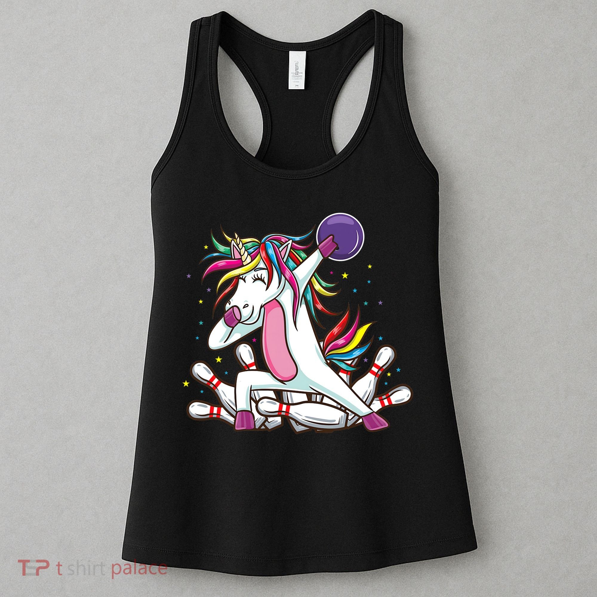 Dabbing Bowling Unicorn for Bowling Team Birthday Women's Tank Top
