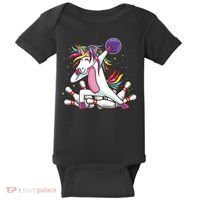 Dabbing Bowling Unicorn for Bowling Team Birthday Baby Bodysuit thumb 0