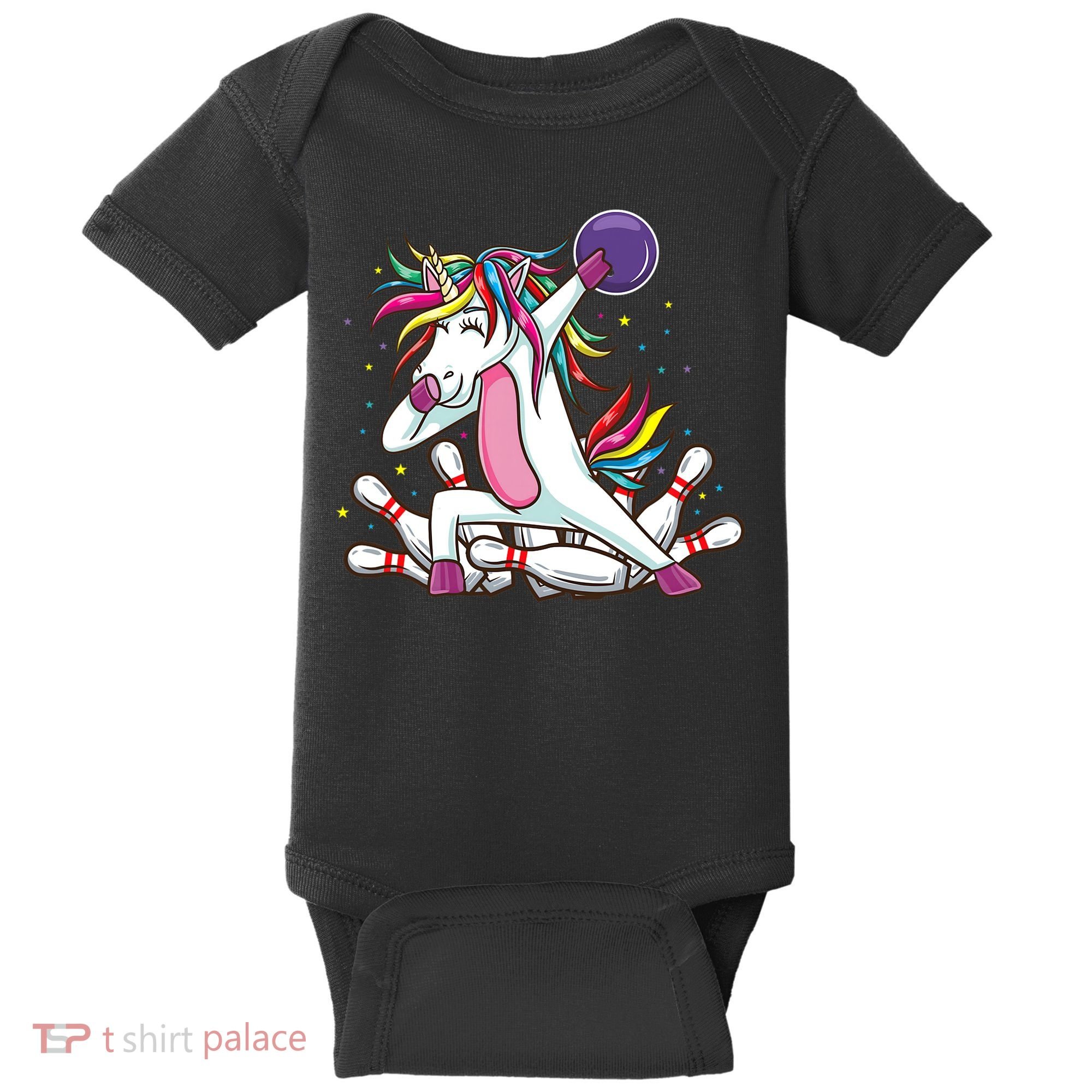 Dabbing Bowling Unicorn for Bowling Team Birthday Baby Bodysuit