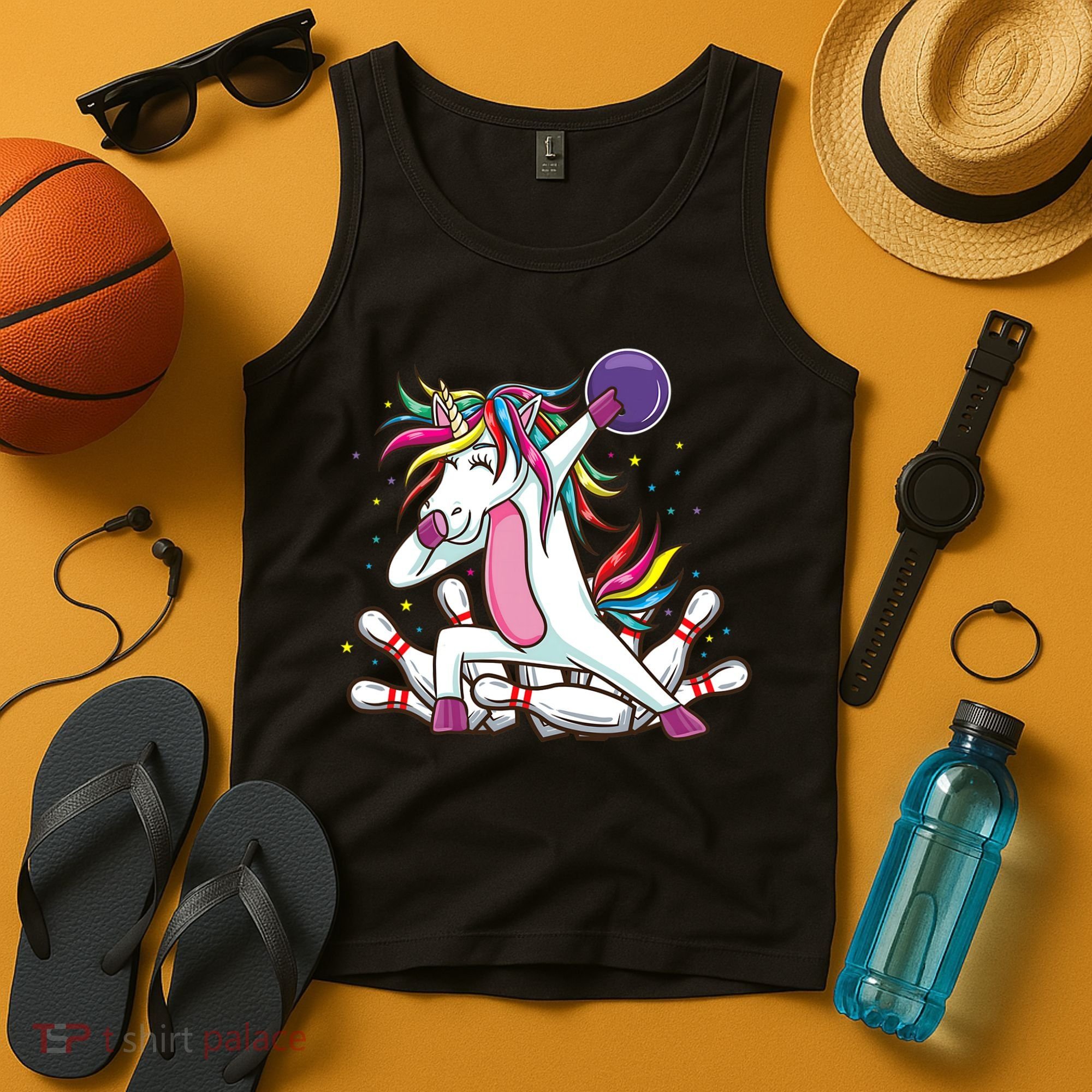 Dabbing Bowling Unicorn for Bowling Team Birthday Tank Top