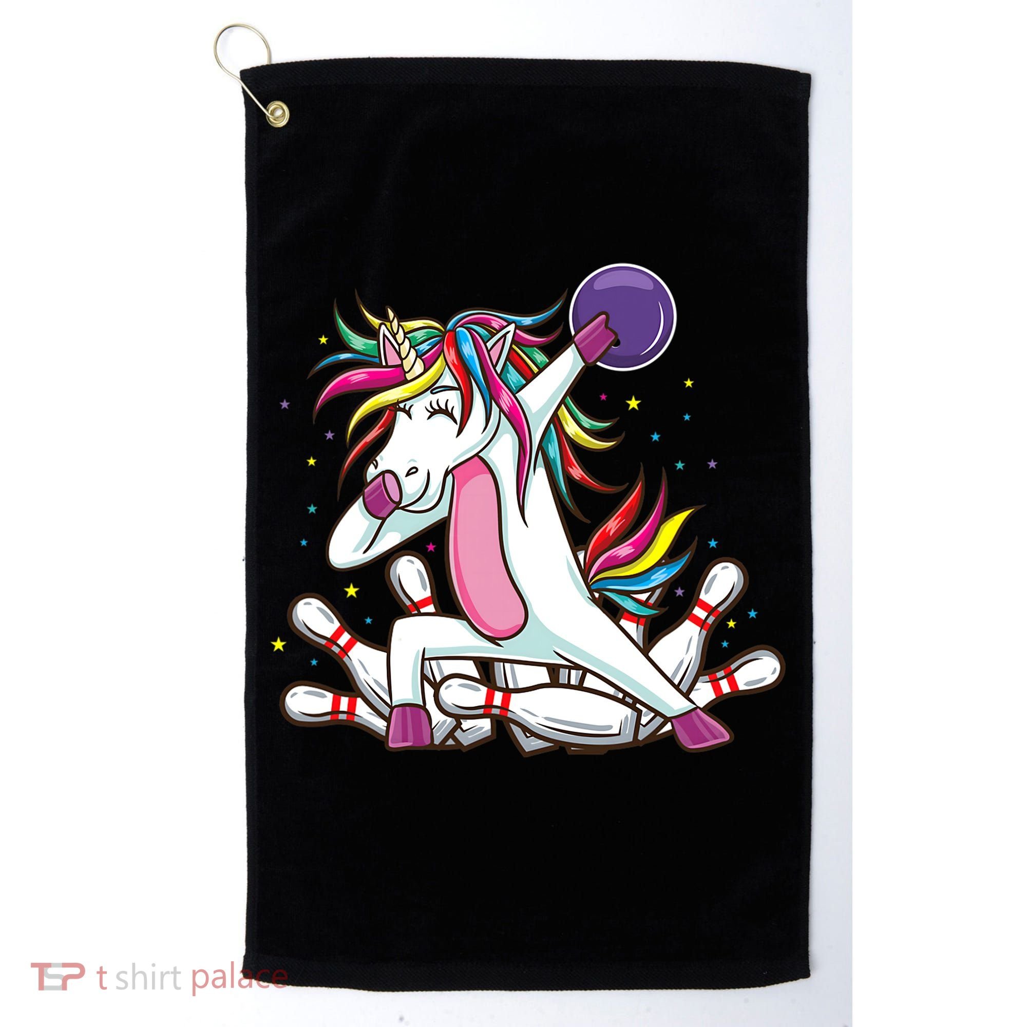Dabbing Bowling Unicorn for Bowling Team Birthday Golf Towel