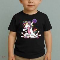 Dabbing Bowling Unicorn for Bowling Team Birthday Toddler T-Shirt thumb 2