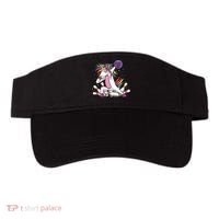 Dabbing Bowling Unicorn for Bowling Team Birthday Visor thumb 0