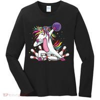 Dabbing Bowling Unicorn for Bowling Team Birthday Women's Long Sleeve Shirt thumb 0