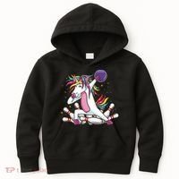 Dabbing Bowling Unicorn for Bowling Team Birthday Kids Hoodie thumb 0