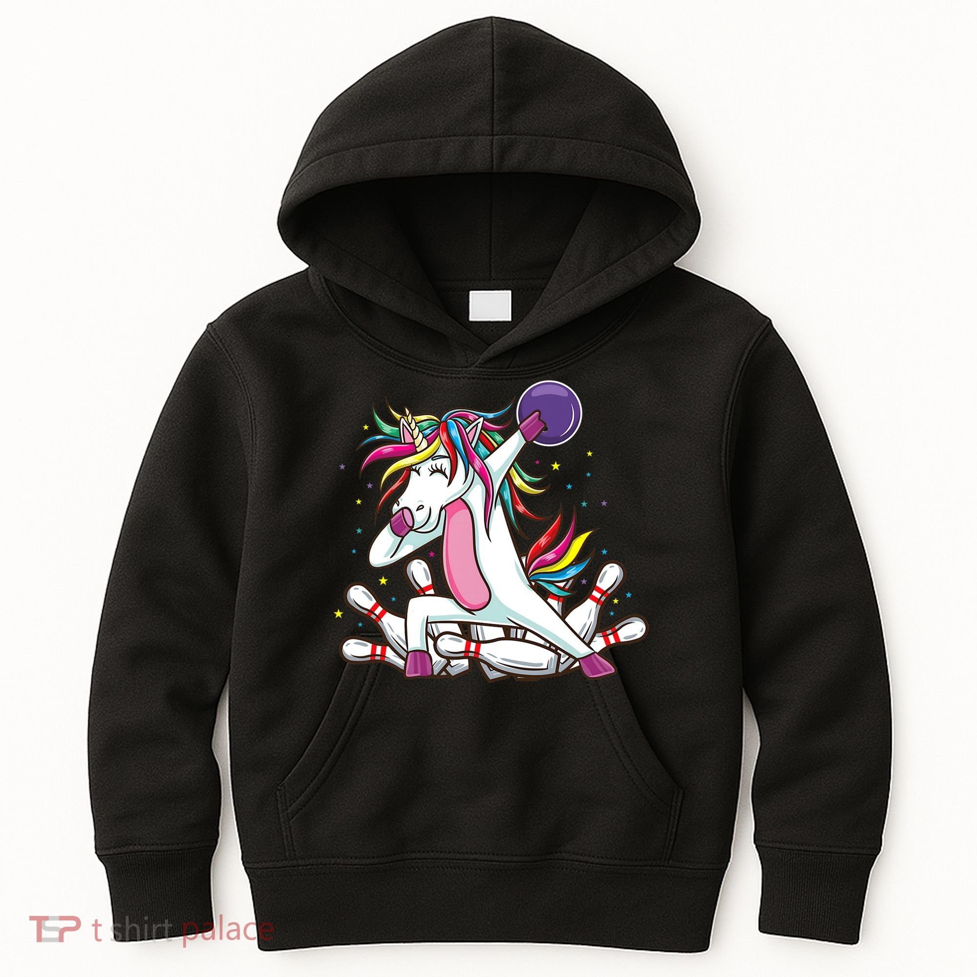 Dabbing Bowling Unicorn for Bowling Team Birthday Kids Hoodie