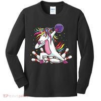 Dabbing Bowling Unicorn for Bowling Team Birthday Kids Long Sleeve Shirt thumb 0