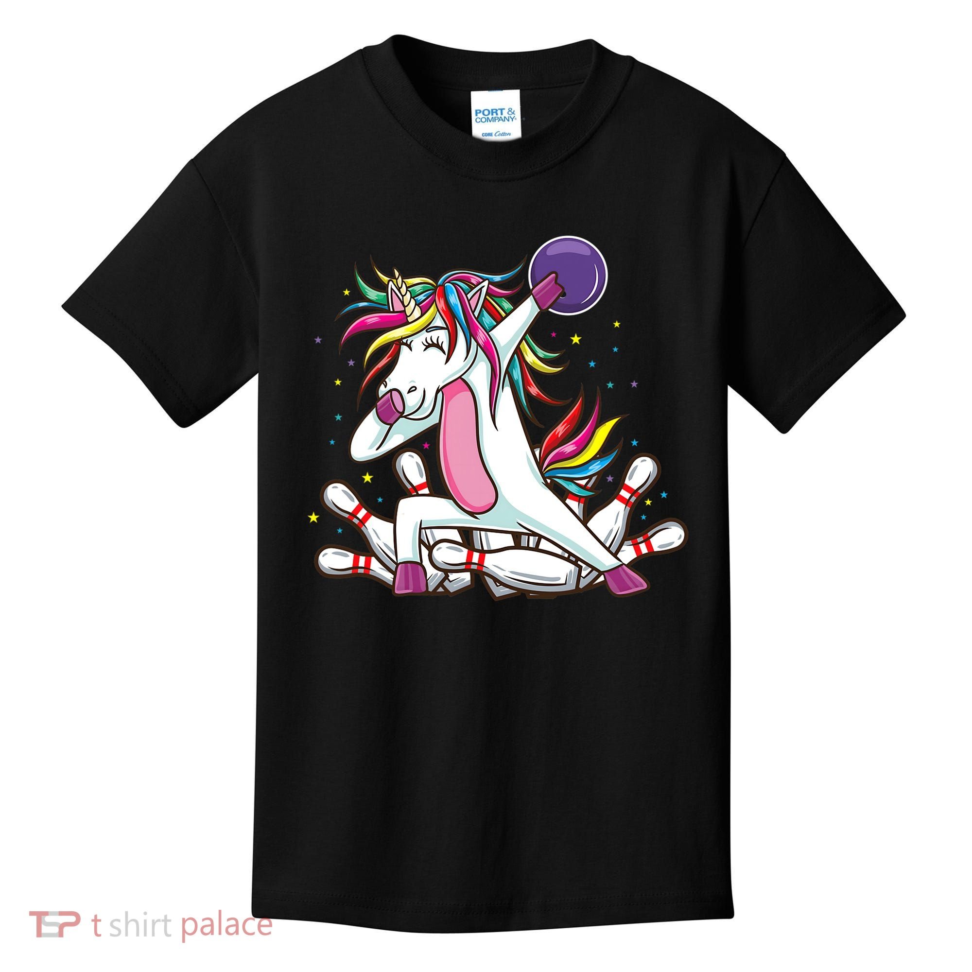 Dabbing Bowling Unicorn for Bowling Team Birthday Kids T-Shirt