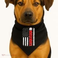 Distressed Baseball USA American Flag USA-Made Doggie Bandana thumb 1