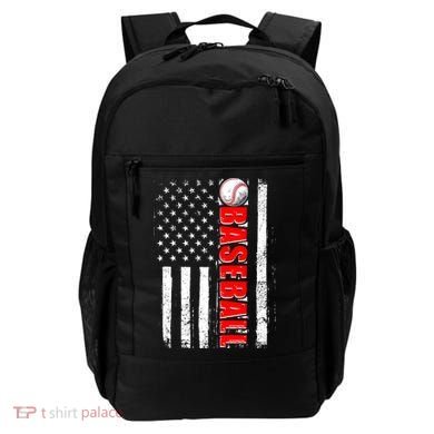 Distressed Baseball USA American Flag Backpack