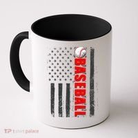 Distressed Baseball USA American Flag Coffee Mug thumb 0