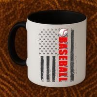 Distressed Baseball USA American Flag Coffee Mug thumb 2