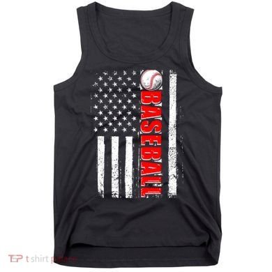 Distressed Baseball USA American Flag Tank Top