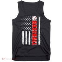 Distressed Baseball USA American Flag Tank Top thumb 0
