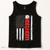Distressed Baseball USA American Flag Tank Top thumb 2