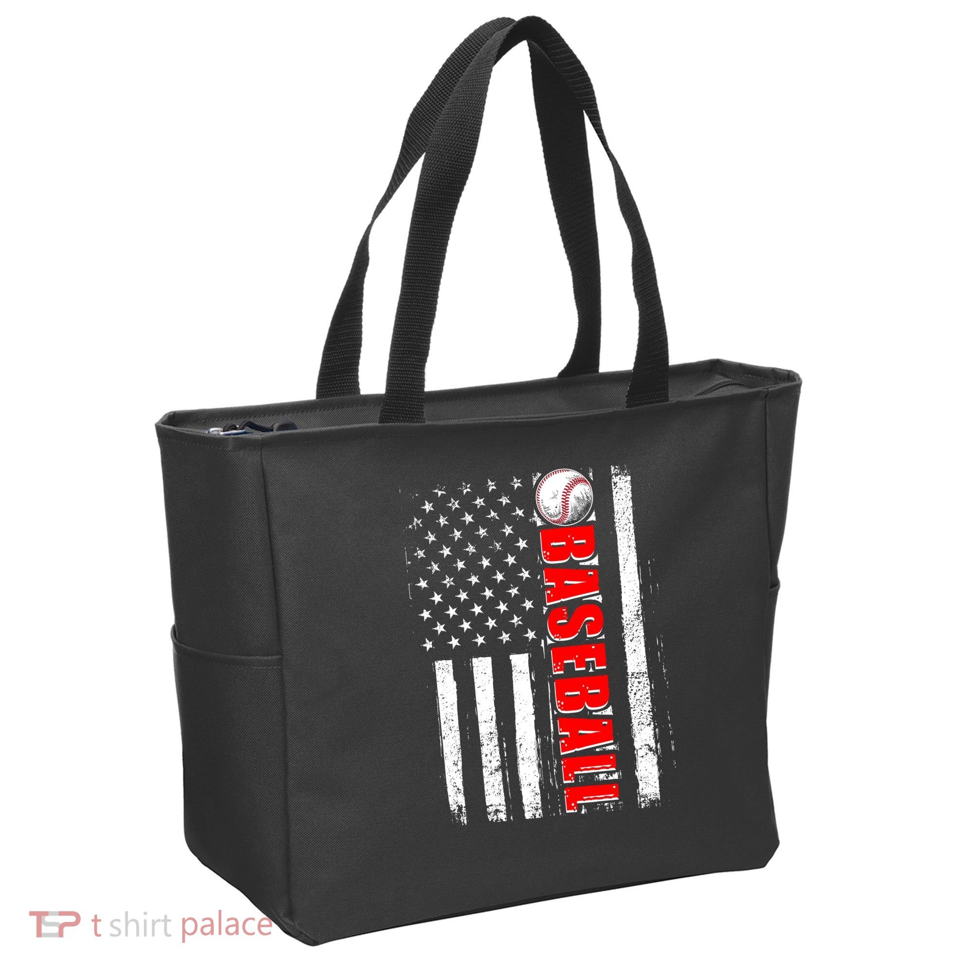 Distressed Baseball USA American Flag Tote Bag