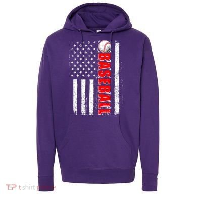 Distressed Baseball USA American Flag Hoodie