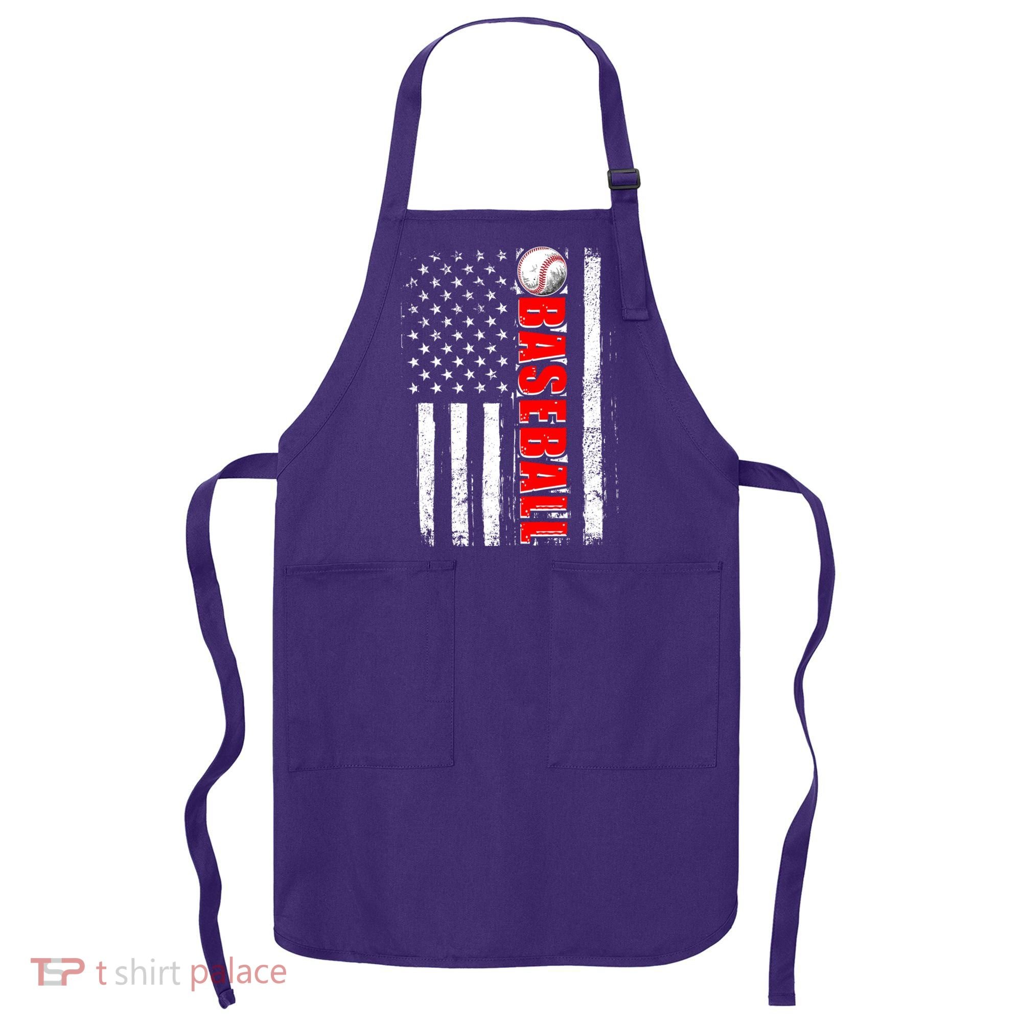 Distressed Baseball USA American Flag Apron