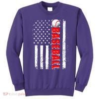 Distressed Baseball USA American Flag Sweatshirt thumb 0