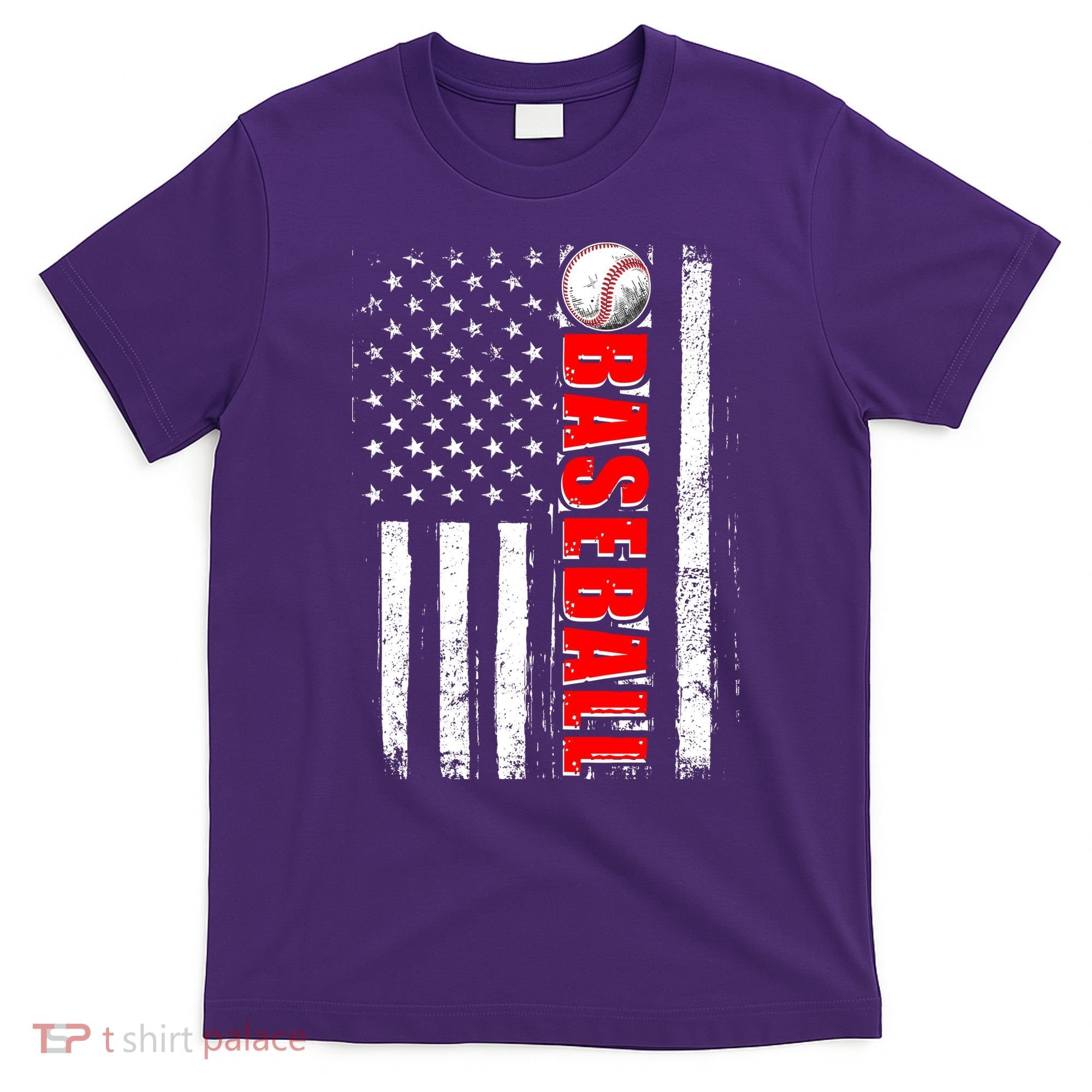 Distressed Baseball USA American Flag T-Shirt