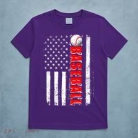 Distressed Baseball USA American Flag T-Shirt thumb 5