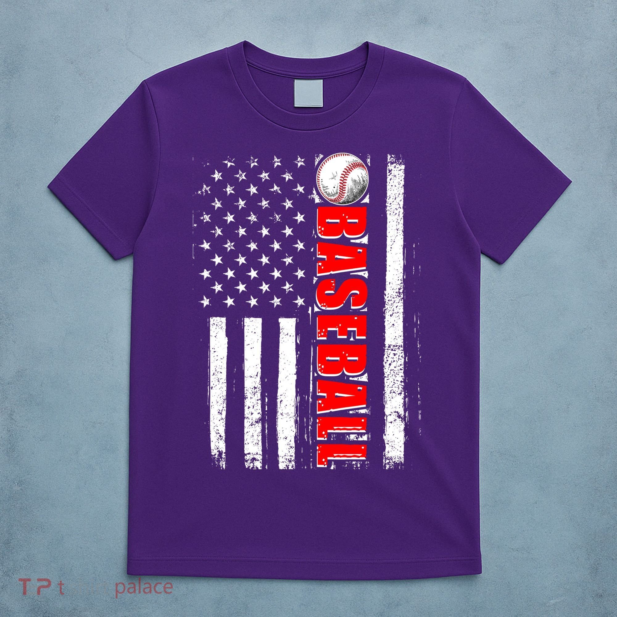 Distressed Baseball USA American Flag T-Shirt