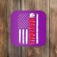 Distressed Baseball USA American Flag Coaster thumb 0