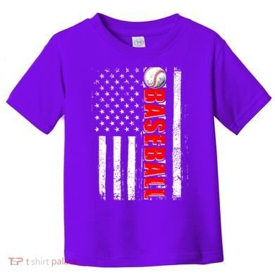 Distressed Baseball USA American Flag Toddler T-Shirt