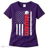 Distressed Baseball USA American Flag Women's T-Shirt thumb 0