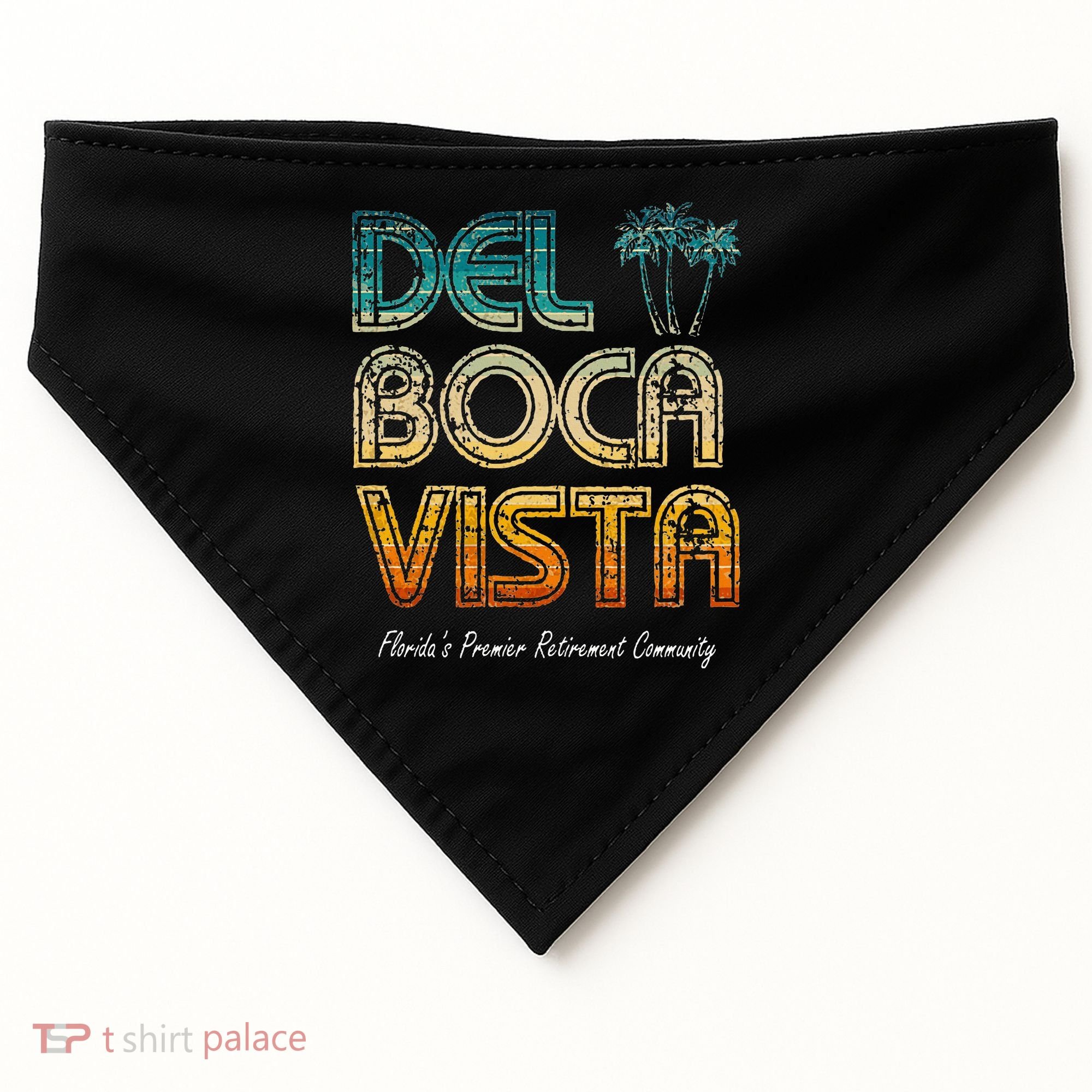 Del Boca Vista Retirement Community Funny USA-Made Doggie Bandana