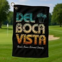 Del Boca Vista Retirement Community Funny Golf Towel thumb 1