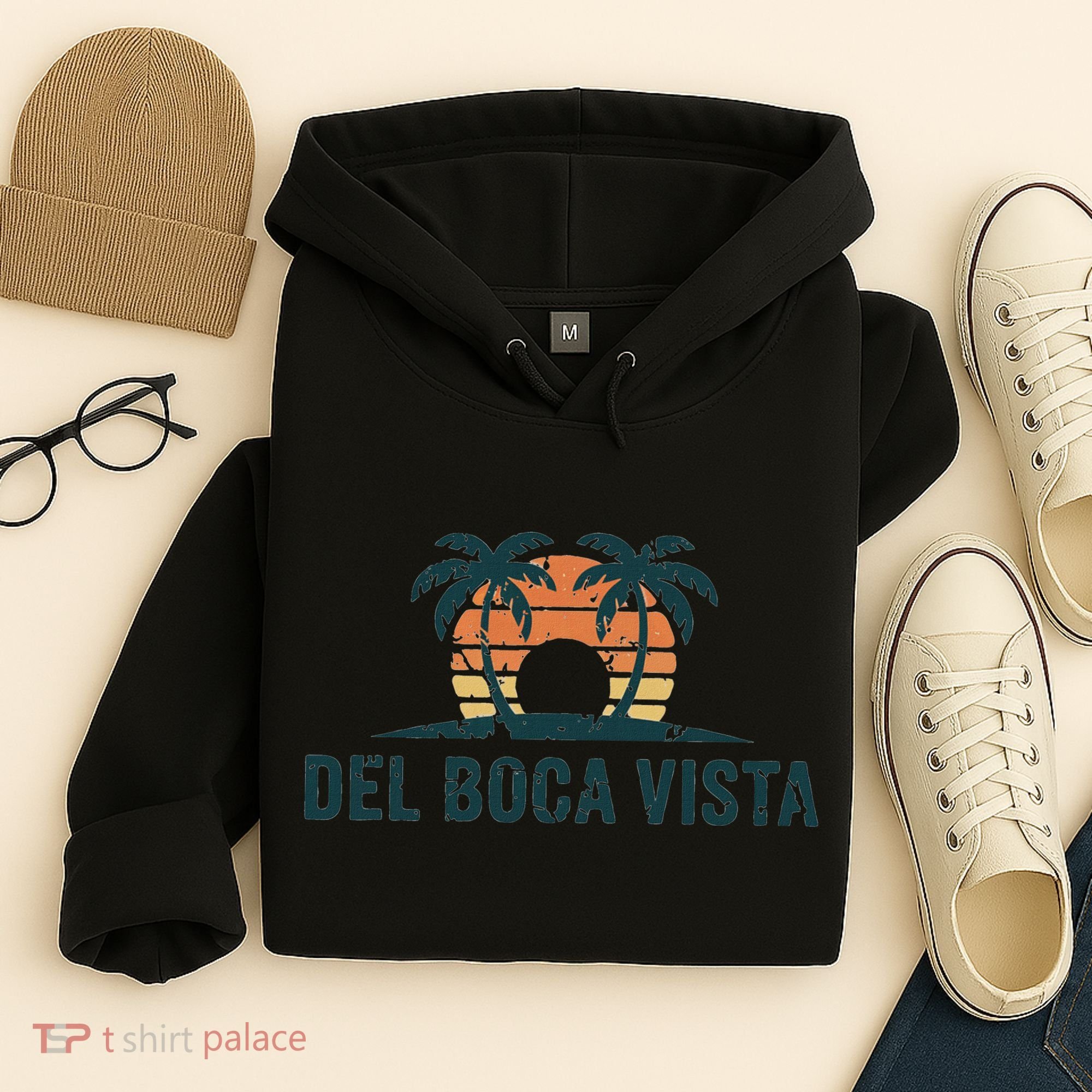 Del Boca Vista Retirement Community Funny Sunset Graphic Hoodie