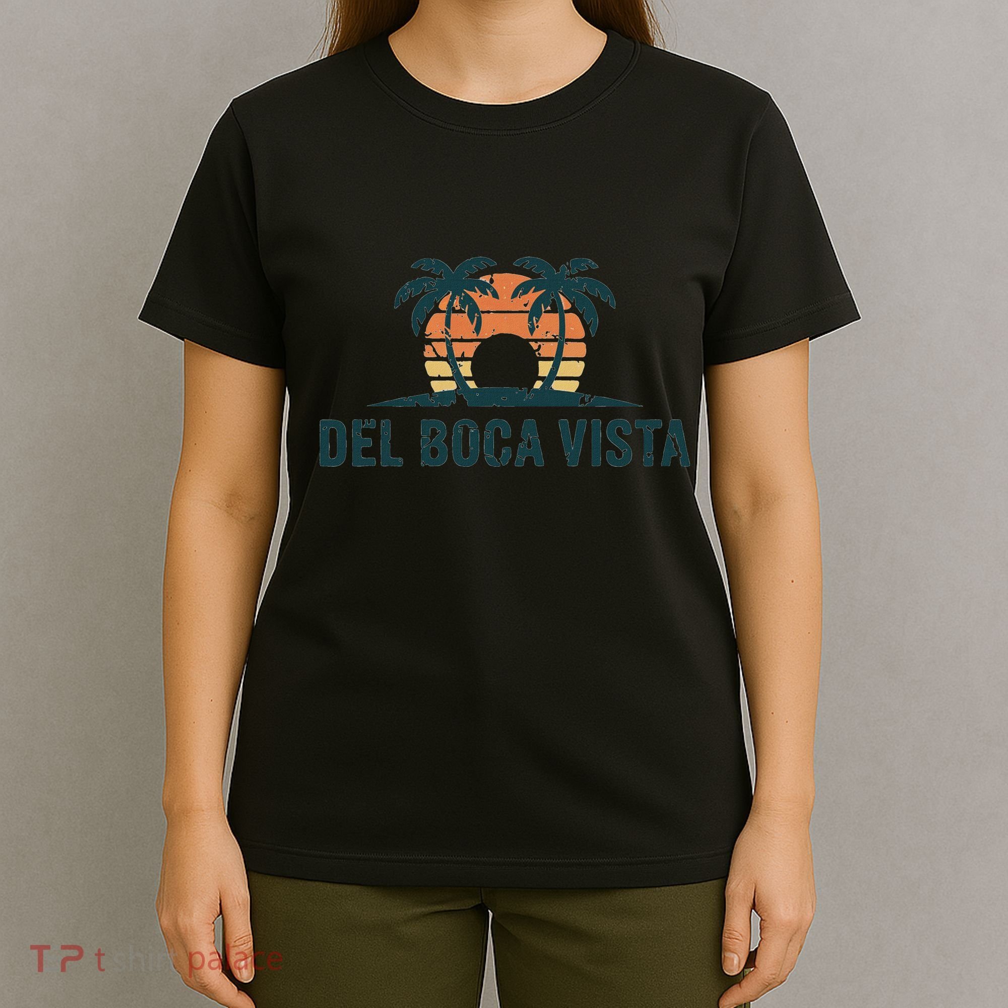 Del Boca Vista Retirement Community Funny Sunset Graphic T-Shirt