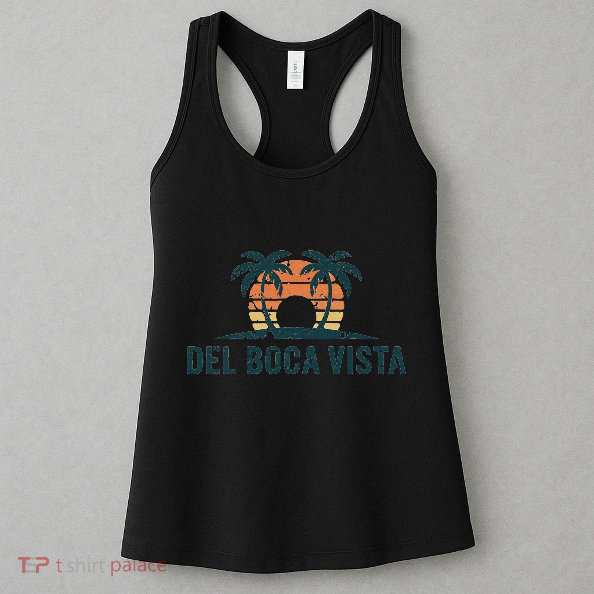 Del Boca Vista Retirement Community Funny Sunset Graphic Women's Tank Top