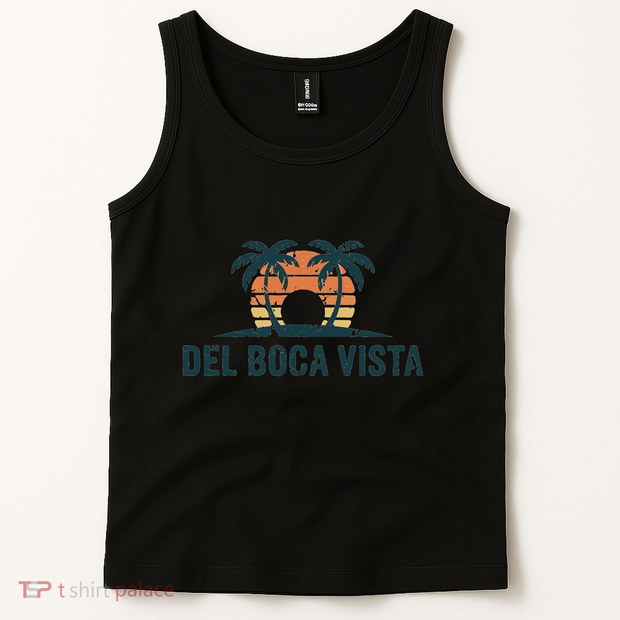 Del Boca Vista Retirement Community Funny Sunset Graphic Tank Top