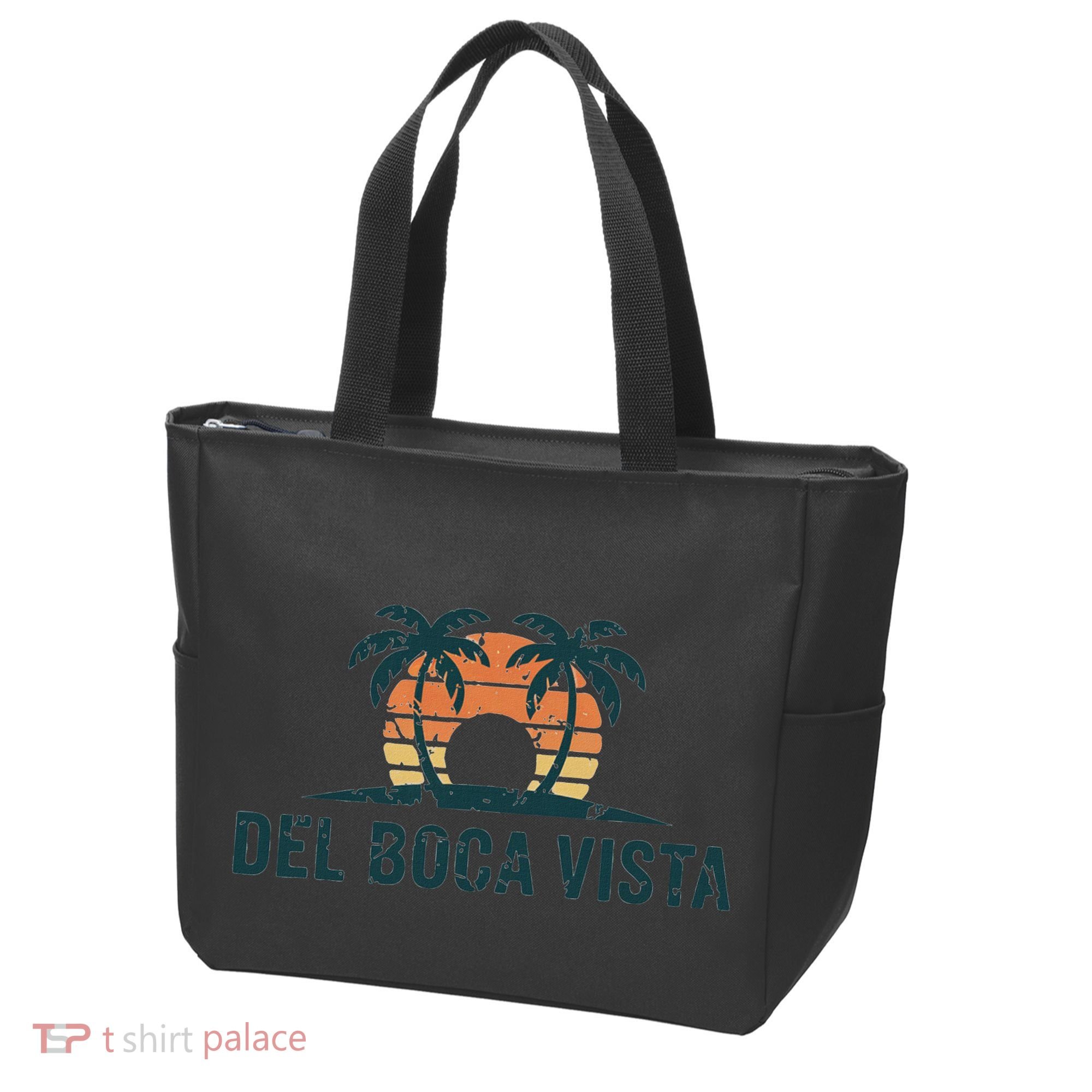 Del Boca Vista Retirement Community Funny Sunset Graphic Tote Bag