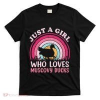 Duck Bird Vintage Retro Just A Who Loves Muscovy Ducks T-Shirt thumb 0