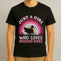 Duck Bird Vintage Retro Just A Who Loves Muscovy Ducks T-Shirt thumb 3
