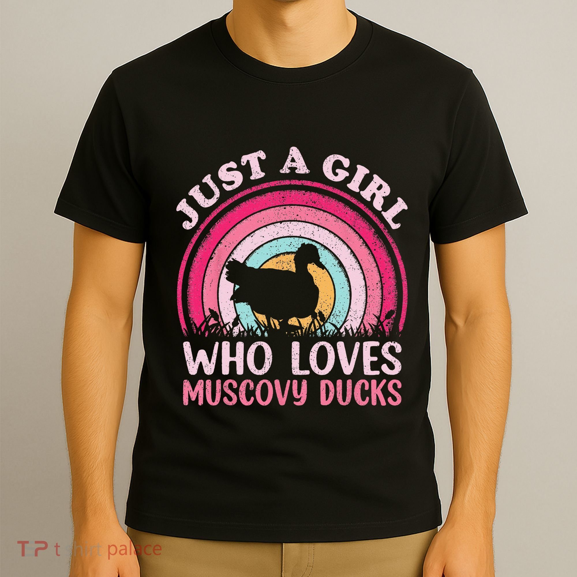 Duck Bird Vintage Retro Just A Who Loves Muscovy Ducks T-Shirt