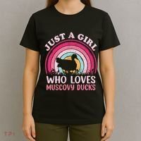 Duck Bird Vintage Retro Just A Who Loves Muscovy Ducks T-Shirt thumb 4