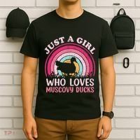 Duck Bird Vintage Retro Just A Who Loves Muscovy Ducks T-Shirt thumb 6