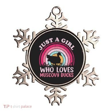 Duck Bird Vintage Retro Just A Who Loves Muscovy Ducks Ornament